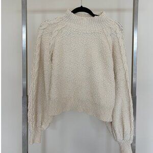 Show Me Your Mumu Cream Cable Knit Mock Neck Sweater